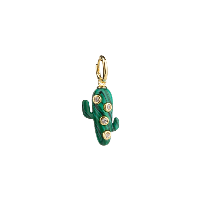 eshvi Large Malachite Cactus Earrings