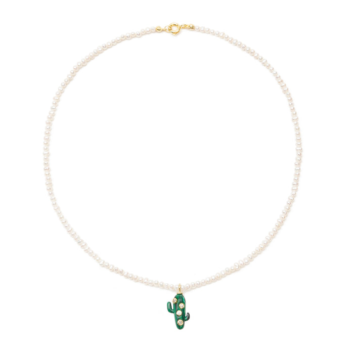 eshvi Malachite Cactus Necklace