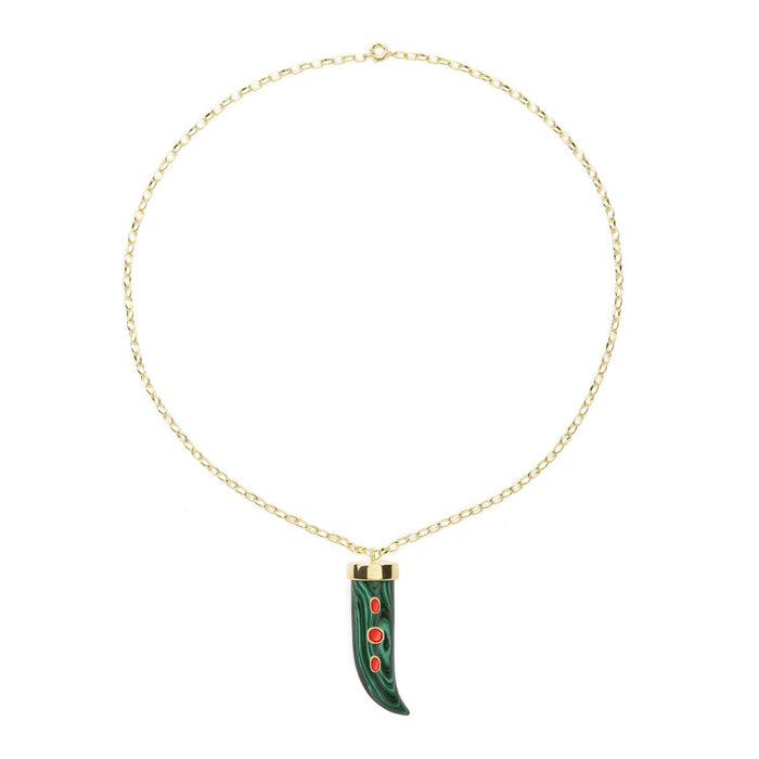 eshvi Malachite Fang Necklace