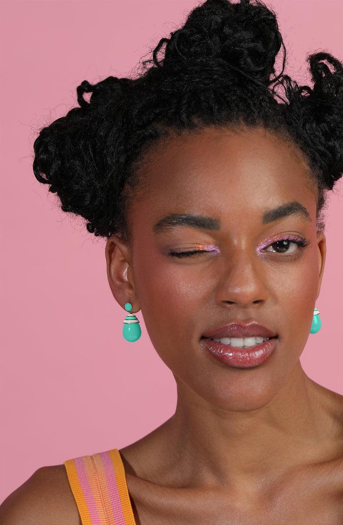 Eshvi Mini Colourful Drop Earrings