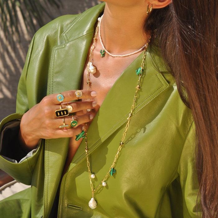 Eshvi Pearl And Cactus Necklace