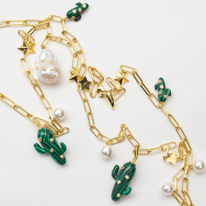 Eshvi Pearl And Cactus Necklace
