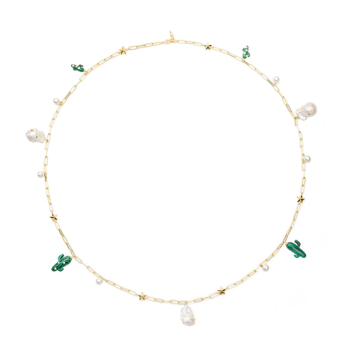 eshvi Pearl and Cactus Necklace