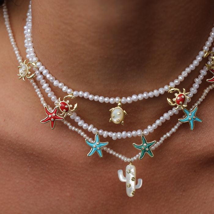 Eshvi Pearl Cactus Necklace