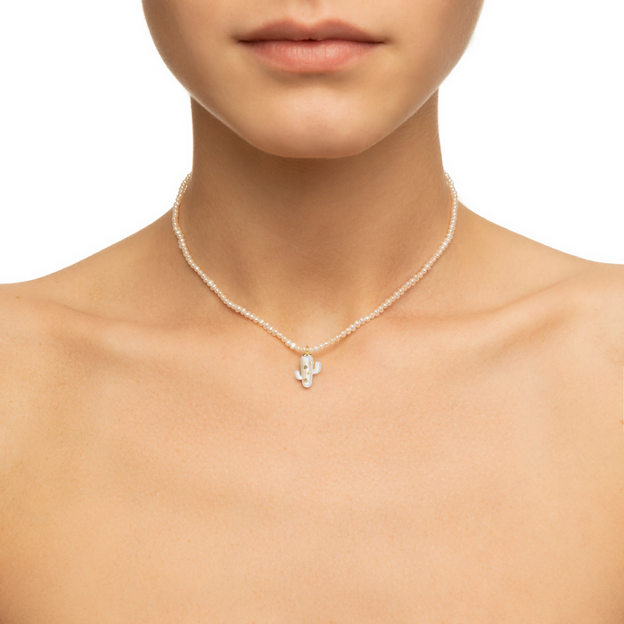 Eshvi Pearl Cactus Necklace