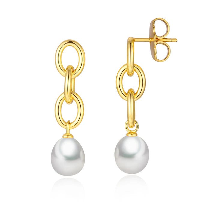 eshvi Pearl Chain Earrings