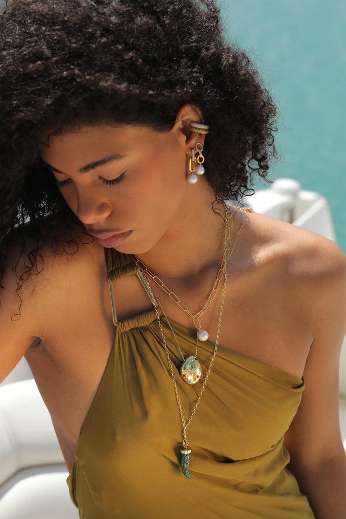 Eshvi Pearl Chain Necklace