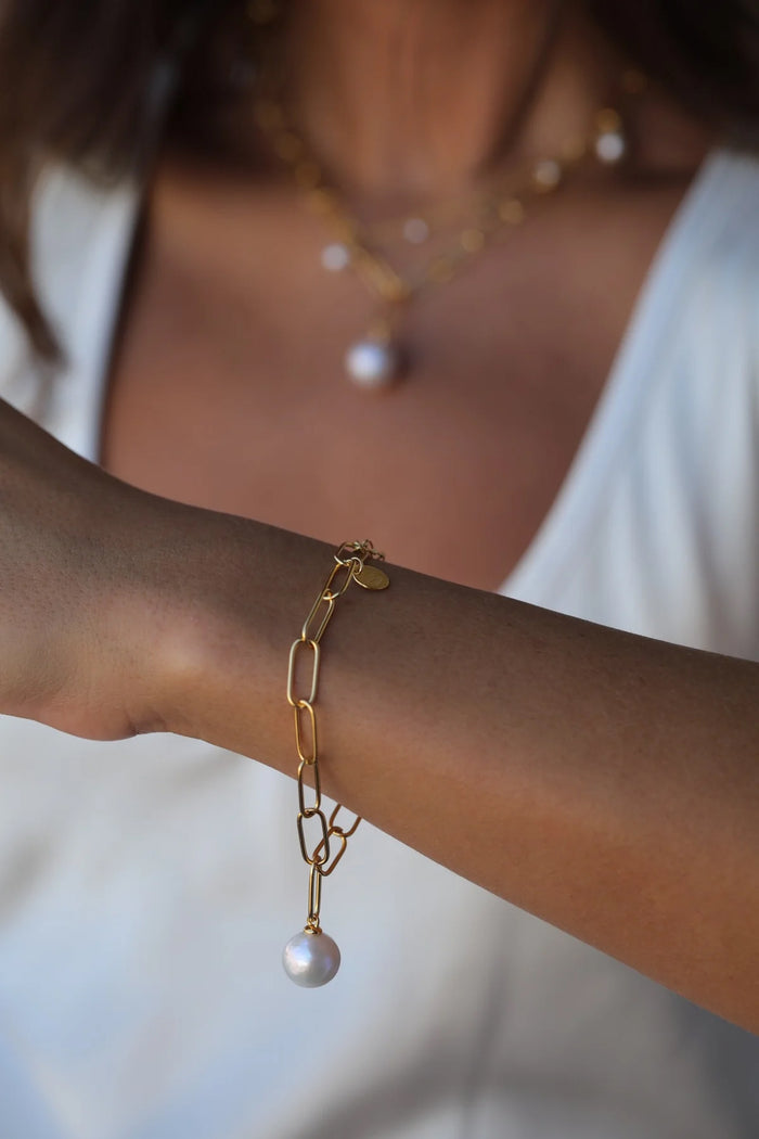 Eshvi Pearl Charm Bracelet