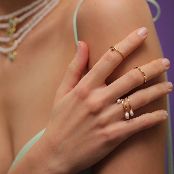 Eshvi Pearl Charm Ring