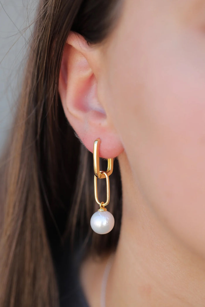 Eshvi Pearl Link Earrings