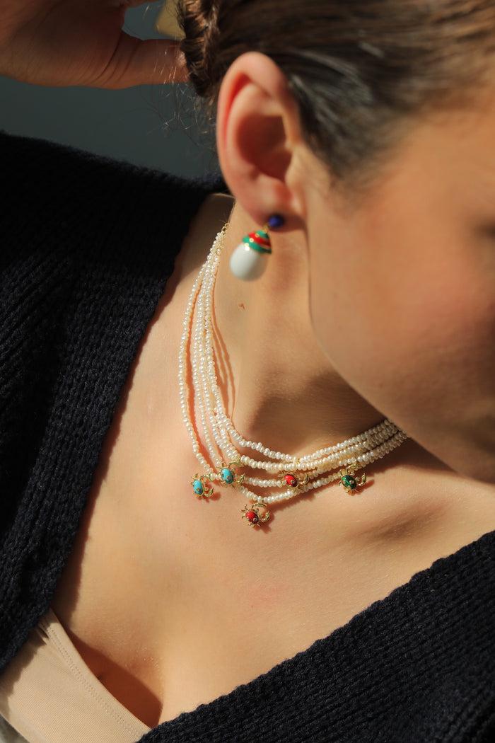 Eshvi Pearl Necklace With Crab Charm