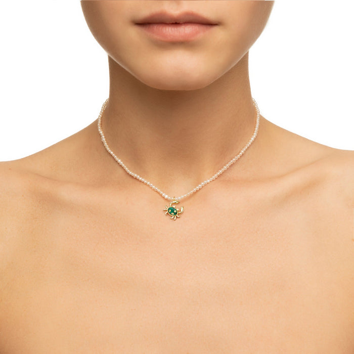 Eshvi Pearl Necklace With Crab Charm