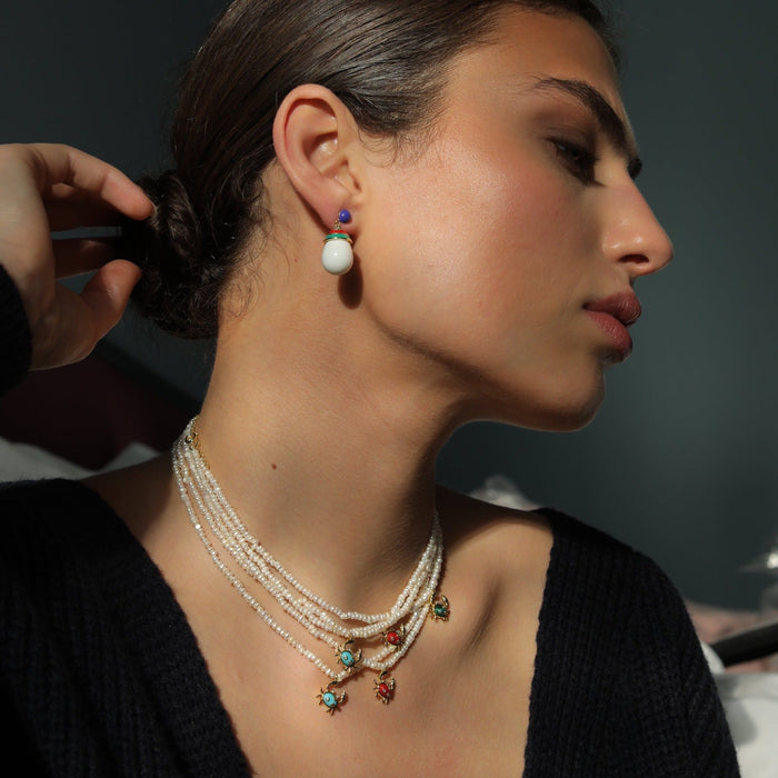 Eshvi Pearl Necklace With Crab Charm