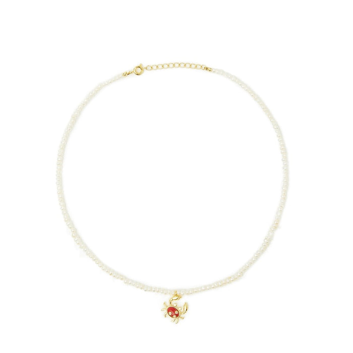eshvi Pearl Necklace with Crab Charm