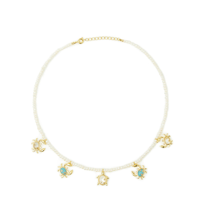 eshvi Pearl Sea Animal Necklace