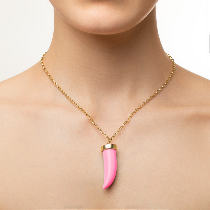 Eshvi Pink Fang Necklace