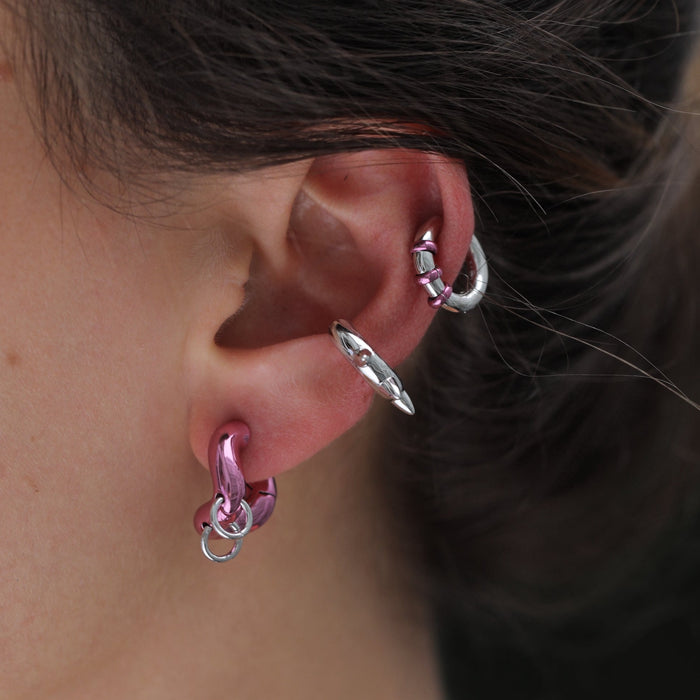 Eshvi Pink Pierced Earrings