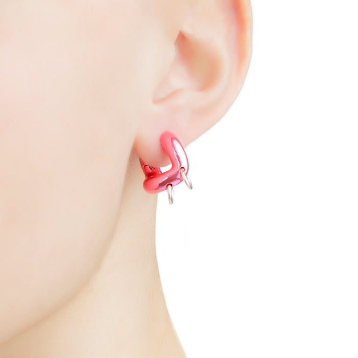 Eshvi Pink Pierced Earrings