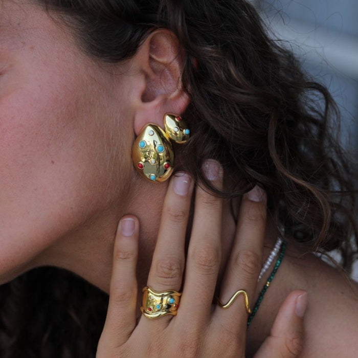 Eshvi Radiant Drop Shape Earrings