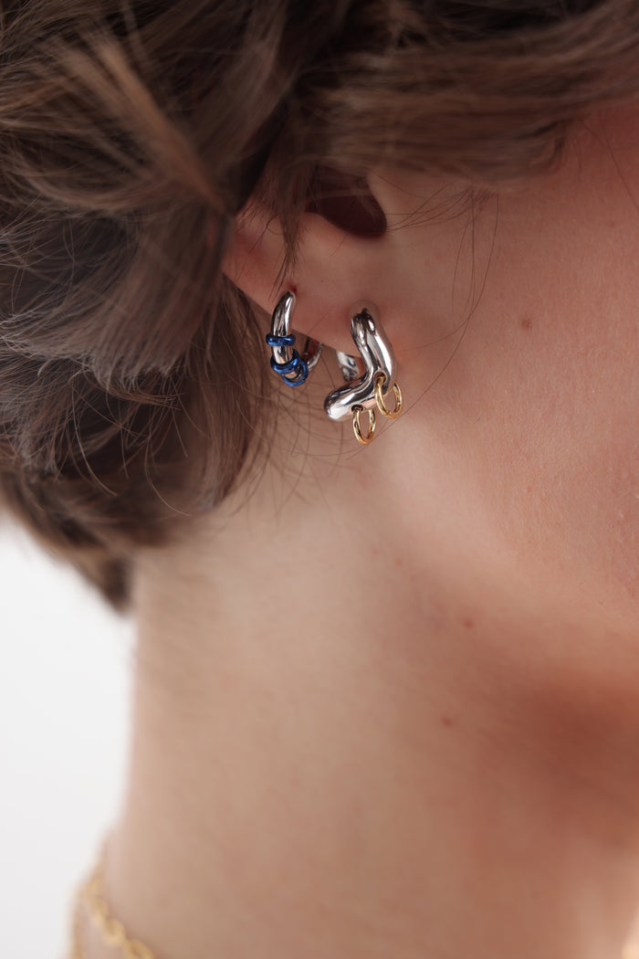 Eshvi Silver Pierced Earrings