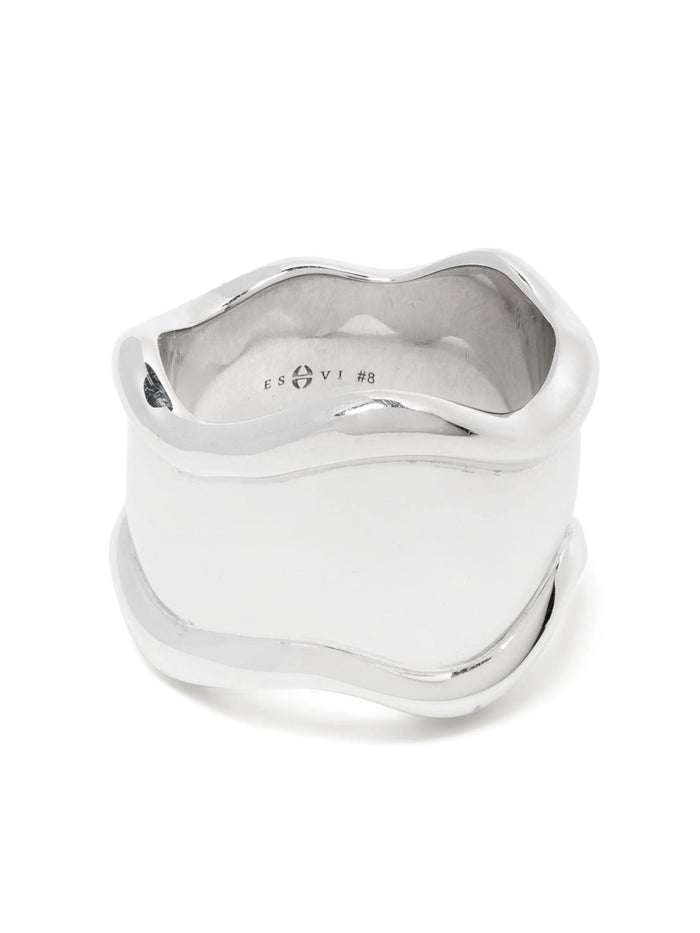 Eshvi Silver Wavy Ring