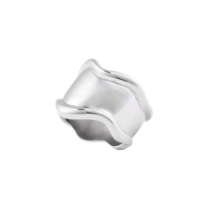 eshvi Silver Wavy Ring