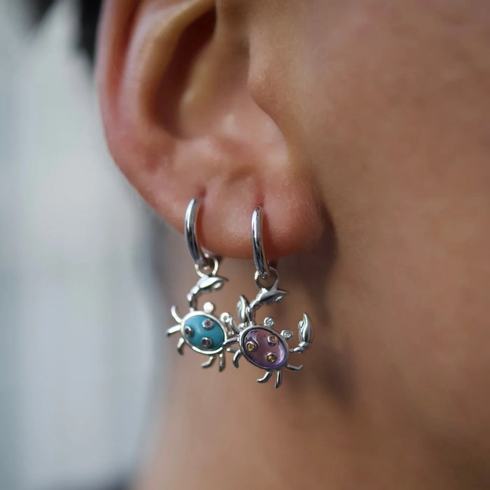 Eshvi Single Amethyst Crab Earring