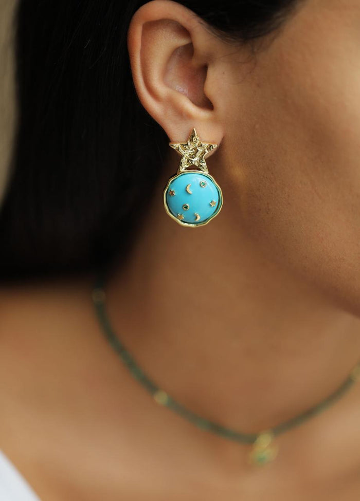 Eshvi Star Galaxy Earrings