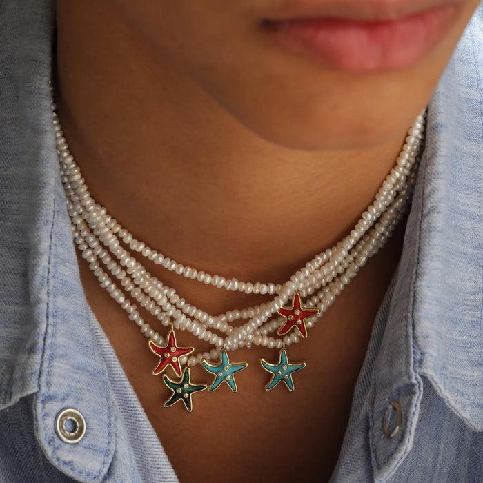 Eshvi Starfish Pearl Necklace