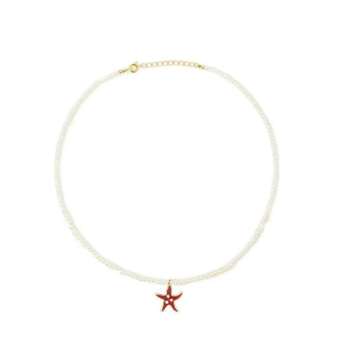 eshvi Starfish Pearl Necklace