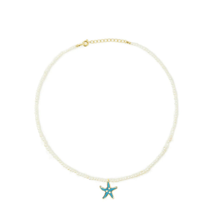 eshvi Starfish Pearl Necklace