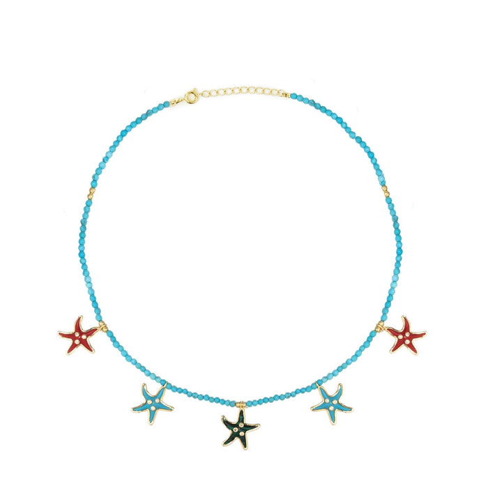 eshvi Starfish Turquoise Necklace