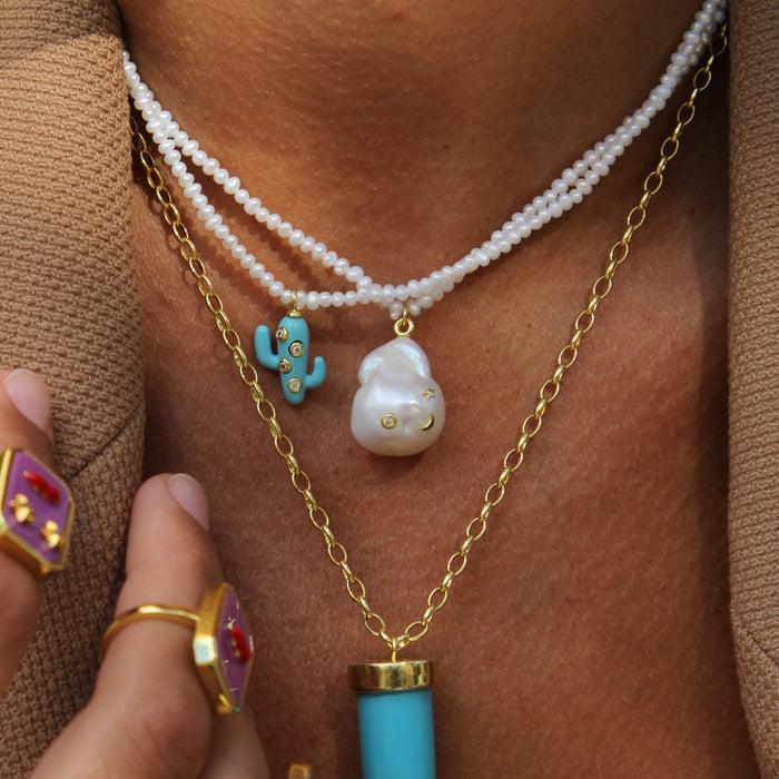 Eshvi Turquoise Cactus Necklace