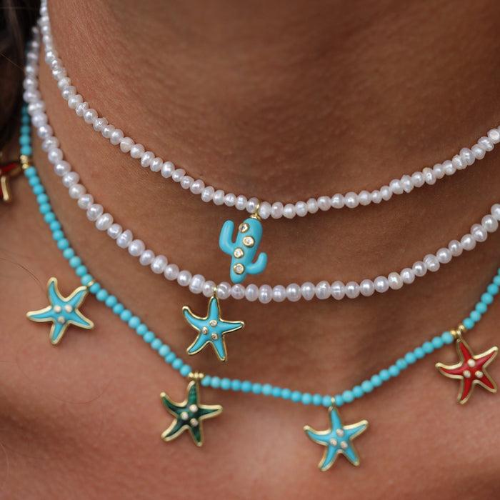 Eshvi Turquoise Cactus Necklace