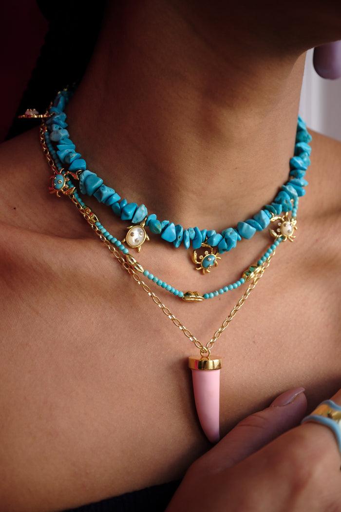 Eshvi Turquoise Kiss Me Necklace