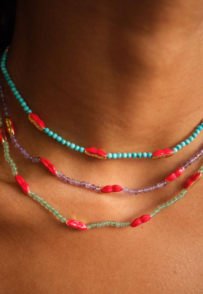 Eshvi Turquoise Kiss Me Necklace