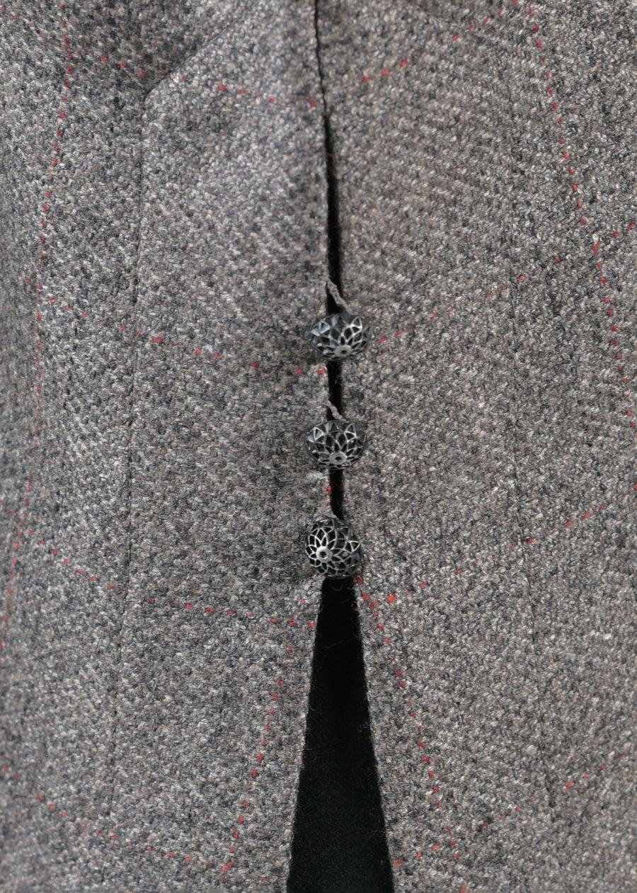 Eskandar A-line Scoop Neck 3/4 Slv Tunic W/button Det- Long