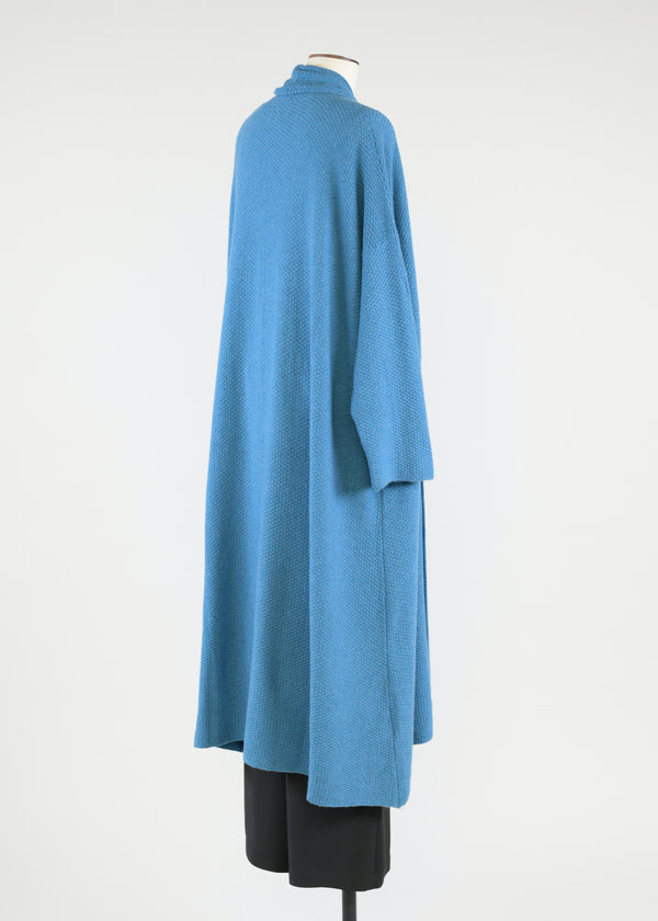 Eskandar A-line Scrunch Shawl Collar Cardi Coat 3/4length