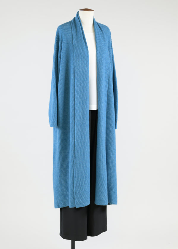eskandar a-line scrunch shawl collar cardi coat 3/4length