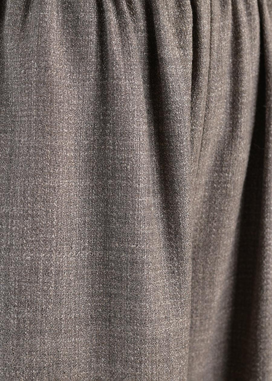 Eskandar Alpaca Wool Mix Longer Japanese Trouser With Ankle Slits