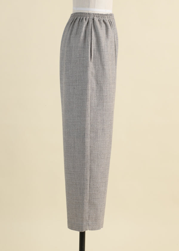Eskandar Alpaca Wool Mix Longer Japanese Trouser With Ankle Slits