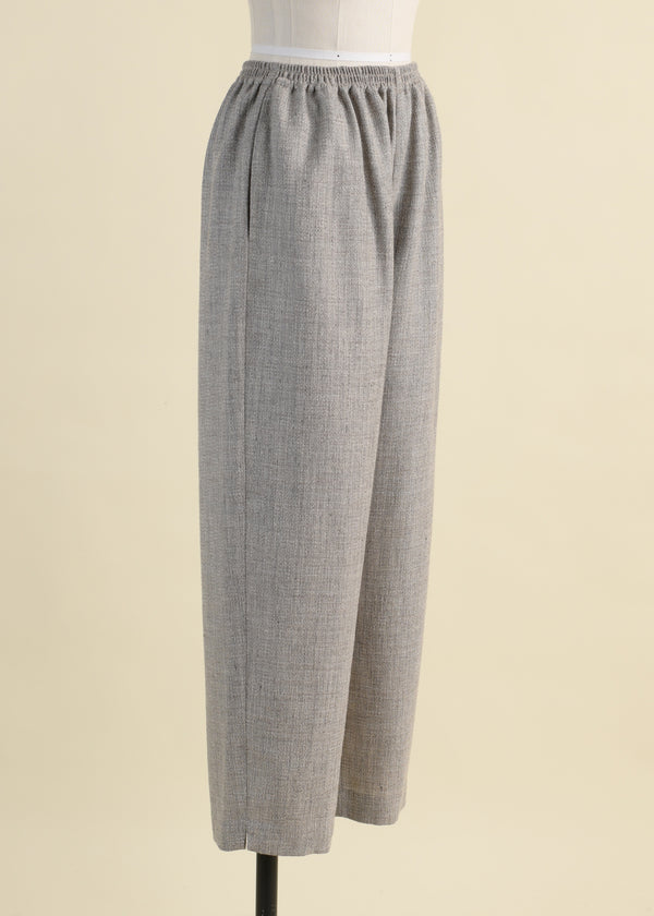 Eskandar Alpaca Wool Mix Longer Japanese Trouser With Ankle Slits