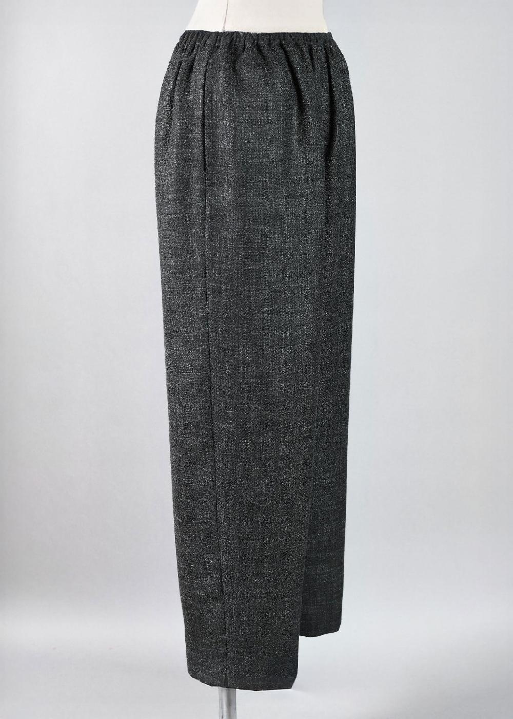 eskandar alpaca wool mix longer japanese trouser with ankle slits