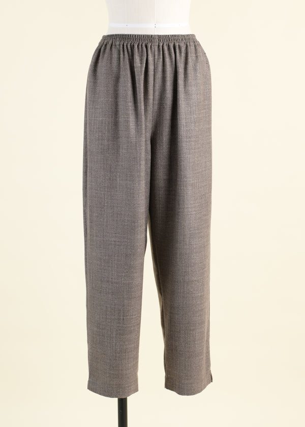 eskandar alpaca wool mix longer japanese trouser with ankle slits