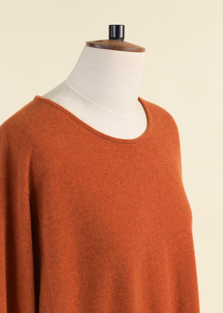 Eskandar Cashmere A-line Bateau Neck Knit Dress With Pleated Panels