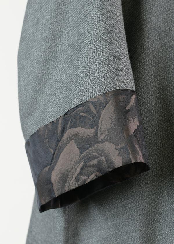 Eskandar Cashmere A-line Scp Nk 3/4 Slv Tunic W/cont Slv Edge - Long GREYDARK