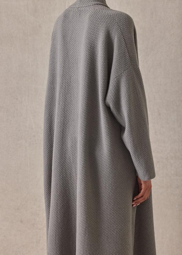 Eskandar Cashmere A-line Scrunch Shawl Collar Knit Cardigan - 3/4 Length