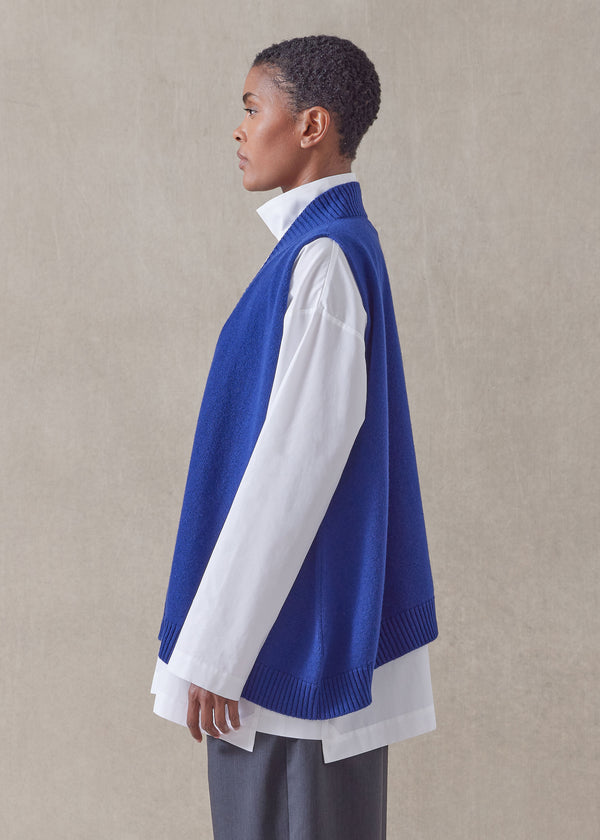 Eskandar Cashmere A-line Sleeveless Deep V-neck - Mid Plus