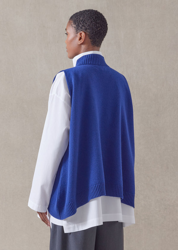 Eskandar Cashmere A-line Sleeveless Deep V-neck - Mid Plus