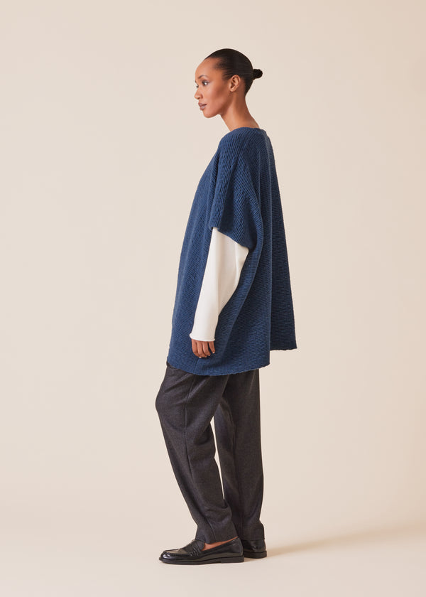 Eskandar Cashmere Double Breasted Sleeveless Cardigan - Long Plus